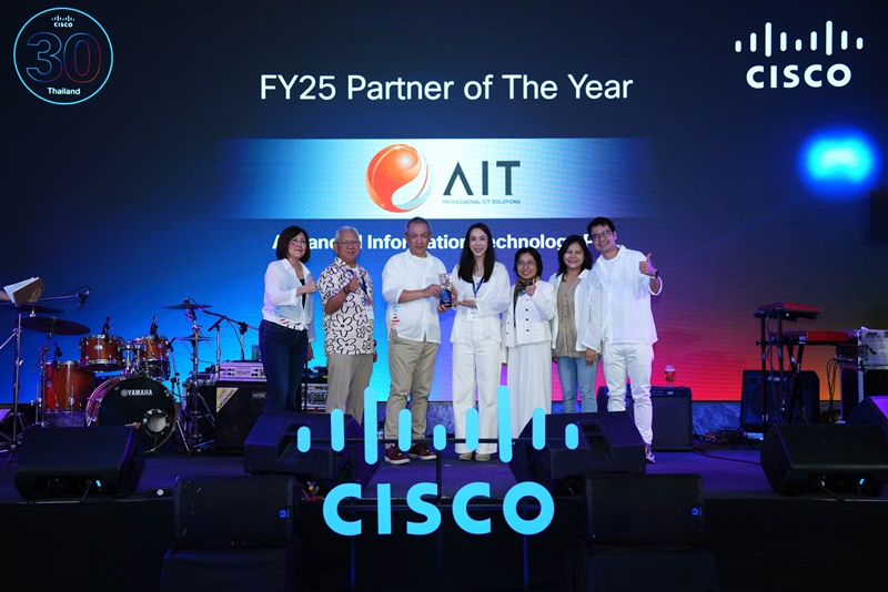 AIT คว้า 7 รางวัลใหญ่จาก Cisco ในงาน Cisco Thailand & Myanmar Partner Appreciation 2025