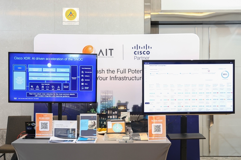 AIT ร่วมเป็น Sponsor ในงาน Cisco Public Sector & Service Provider Summit 2025 ซึ่งจัดขึ้นระหว่างวันที่ 28 กุมภาพันธ์ – 2 มีนาคม 2568 ณ Grand Centre Point Space Pattaya